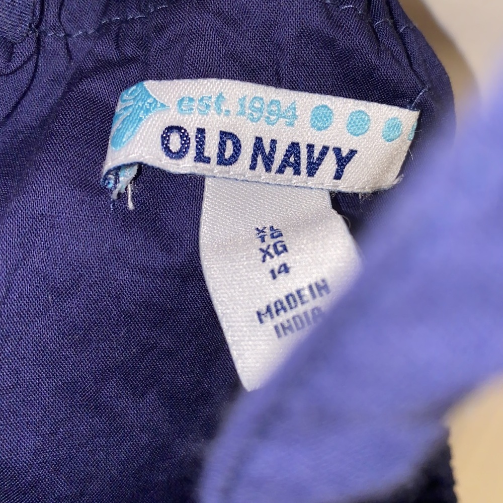 Old Navy Size 14 Blue White Floral Print Dress - Picture 2 of 9